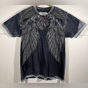 Ring Of Fire Angle Wings Armor T Shirt Men's Sz XL Goth Grunge Skate Emo Alt